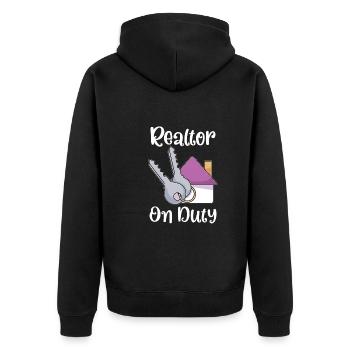 Real Estate Agent Realtor Home Closing Investor - Unisex Premium Organic Zip Hoodie - black - Back - Nico (187cm)