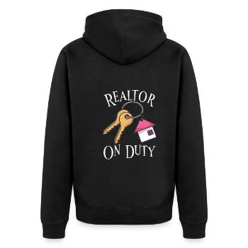 Real Estate Agent Realtor Home Closing Investor - Unisex Premium Organic Zip Hoodie - black - Back - Nico (187cm)
