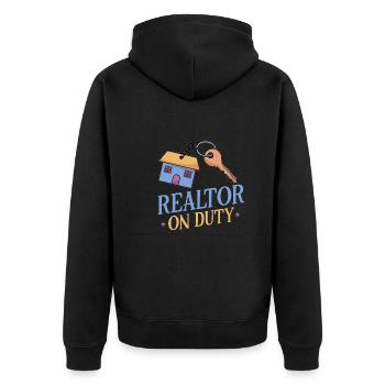 Real Estate Agent Realtor Home Closing Investor - Unisex Premium Organic Zip Hoodie - black - Back - Nico (187cm)