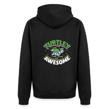 Boxer Boxing Turtle Turtles Sea Ocean Reptile - Unisex Premium Bio Zip Hoodie - Schwarz - Hinten - Nico (187cm)