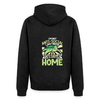 Boxer Boxing Turtle Turtles Sea Ocean Reptile - Unisex Premium Bio Zip Hoodie - Schwarz - Hinten - Nico (187cm)