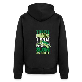 Boxer Boxing Turtle Turtles Sea Ocean Reptile - Unisex Premium Bio Zip Hoodie - Schwarz - Hinten - Nico (187cm)