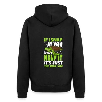 Boxer Boxing Turtle Turtles Sea Ocean Reptile - Unisex Premium Bio Zip Hoodie - Schwarz - Hinten - Nico (187cm)