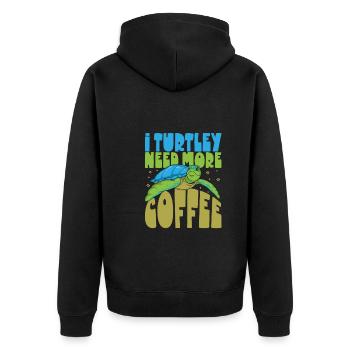 Boxer Boxing Turtle Turtles Sea Ocean Reptile - Unisex Premium Bio Zip Hoodie - Schwarz - Hinten - Nico (187cm)