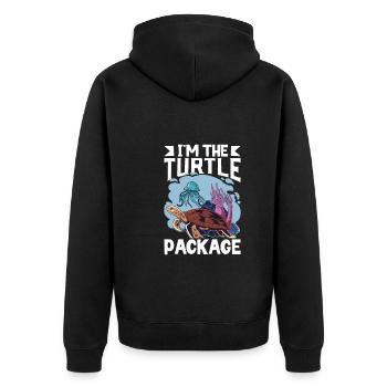 Boxer Boxing Turtle Turtles Sea Ocean Reptile - Unisex Premium Bio Zip Hoodie - Schwarz - Hinten - Nico (187cm)