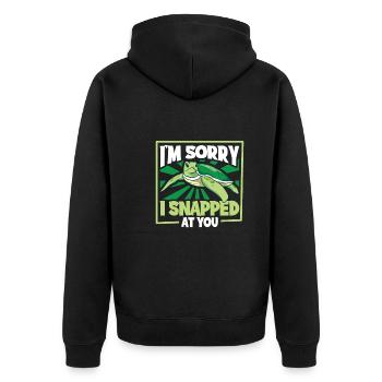 Boxer Boxing Turtle Turtles Sea Ocean Reptile - Unisex Premium Bio Zip Hoodie - Schwarz - Hinten - Nico (187cm)