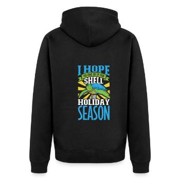 Boxer Boxing Turtle Turtles Sea Ocean Reptile - Unisex Premium Bio Zip Hoodie - Schwarz - Hinten - Nico (187cm)
