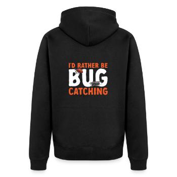 Insect collectors, insects, beetle lovers, entomologists - Unisex Premium Organic Zip Hoodie - black - Back - Nico (187cm)