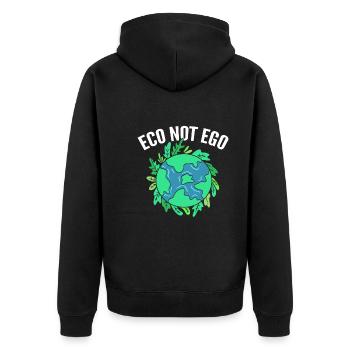 Eco Pas Ego Ecologiste - Veste à capuche bio Premium Unisexe - noir - Dos - Nico (187cm)