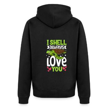 Boxer Boxing Turtle Turtles Sea Ocean Reptile - Unisex Premium Bio Zip Hoodie - Schwarz - Hinten - Nico (187cm)