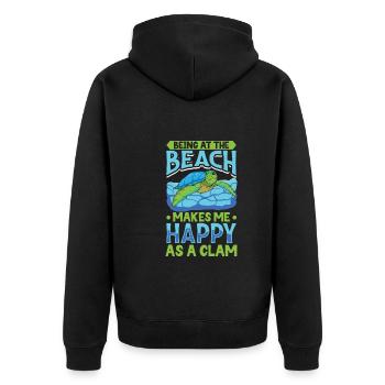 Boxer Boxing Turtle Turtles Sea Ocean Reptile - Unisex Premium Bio Zip Hoodie - Schwarz - Hinten - Nico (187cm)
