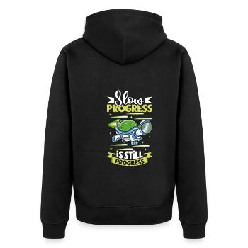 Boxer Boxing Turtle Turtles Sea Ocean Reptile - Unisex Premium Bio Zip Hoodie - Schwarz - Hinten - Nico (187cm)