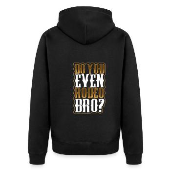 Cowboy Barn Bull Rider Rodeo Country Western - Unisex Premium Bio Zip Hoodie - Schwarz - Hinten - Nico (187cm)