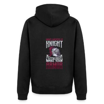 Blacksmith Metalworker Bladesmith Metal - Unisex Premium Organic Zip Hoodie - black - Back - Nico (187cm)