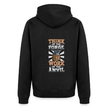 Blacksmith Metalworker Bladesmith Metal - Unisex Premium Organic Zip Hoodie - black - Back - Nico (187cm)