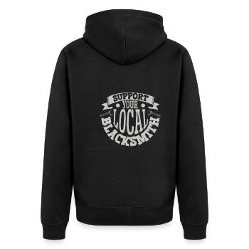 Blacksmith Metalworker Bladesmith Metal - Unisex Premium Organic Zip Hoodie - black - Back - Nico (187cm)