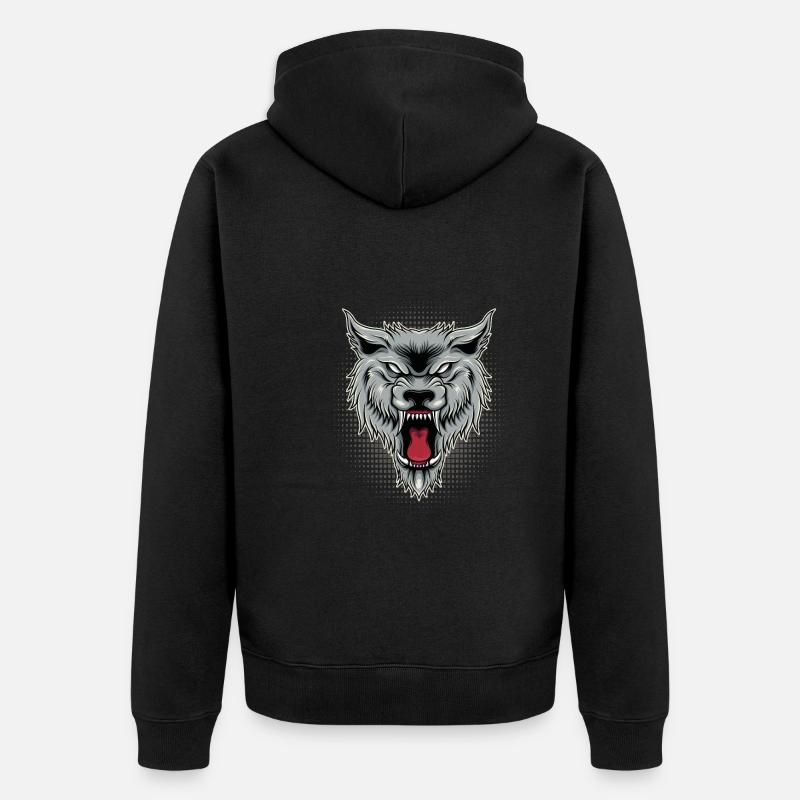 Loup loups amoureux loup design - Veste à capuche bio Premium Unisexe - noir