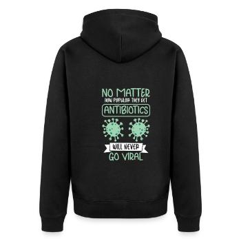 Funny pharmacist-pharmacy-technician-pharmacy pharmacy - Unisex Premium Organic Zip Hoodie - black - Back - Nico (187cm)