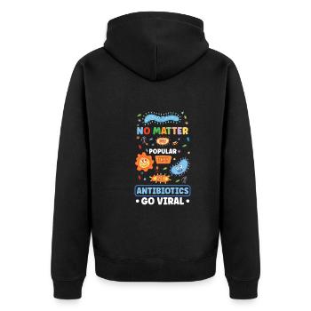 Funny pharmacist pharmacy technician pharmacy - Unisex Premium Organic Zip Hoodie - black - Back - Nico (187cm)