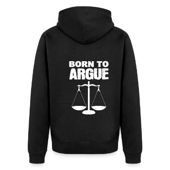 Born To Argue Paralegal - Unisex Premium Organic Zip Hoodie - black - Back - Nico (187cm)