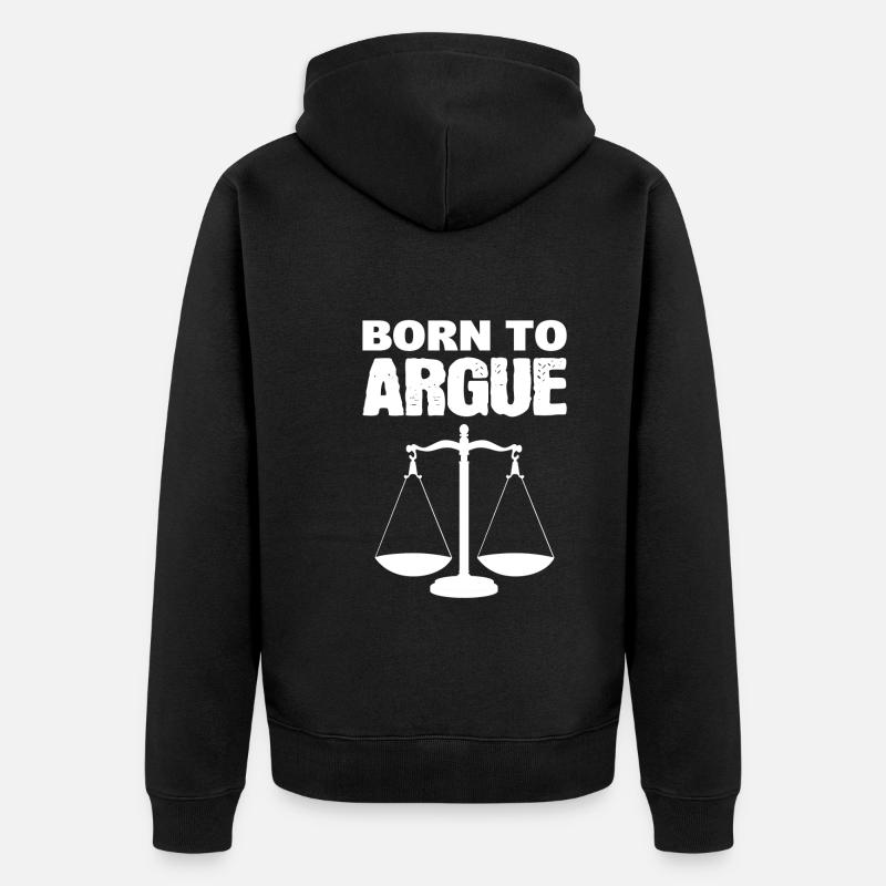 Né pour argumenter Parajuriste - Veste à capuche bio Premium Unisexe - noir