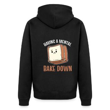 Bäcker Gebäckmacher - Unisex Premium Bio Zip Hoodie - Schwarz - Hinten - Nico (187cm)