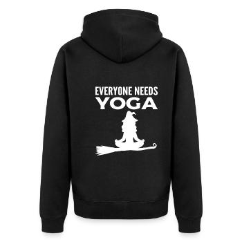 Sorcière méditant professeur de yoga - Veste à capuche bio Premium Unisexe - noir - Dos - Nico (187cm)