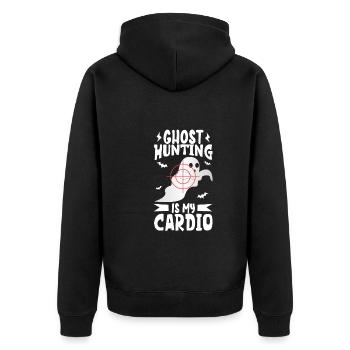 Recherche paranormale Halloween Ghost Hunter - Veste à capuche bio Premium Unisexe - noir - Dos - Nico (187cm)