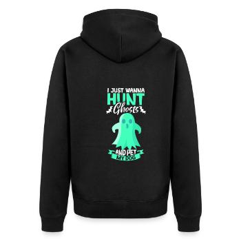 Paranormal Forschungshalloween Ghost Hunter - Unisex Premium Bio Zip Hoodie - Schwarz - Hinten - Nico (187cm)