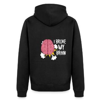 Brain Surgery Joke Brain Surgery Awareness Gift - Unisex Premium Organic Zip Hoodie - black - Back - Nico (187cm)