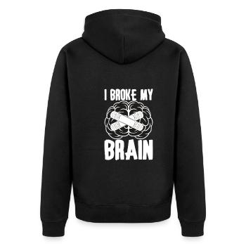 Brain Surgery Joke Brain Surgery Awareness Gift - Unisex Premium Organic Zip Hoodie - black - Back - Nico (187cm)