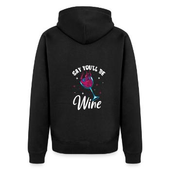 Wine making Wine Maker Wine Lover Wine Fan - Unisex Premium Organic Zip Hoodie - black - Back - Nico (187cm)