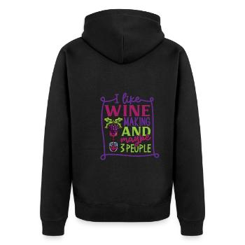 Wine making Wine Maker Wine Lover Wine Fan - Unisex Premium Organic Zip Hoodie - black - Back - Nico (187cm)