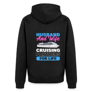 Husband And Wife Cruising Partners For Life Couple - Unisex Premium Organic Zip Hoodie - black - Back - Nico (187cm)