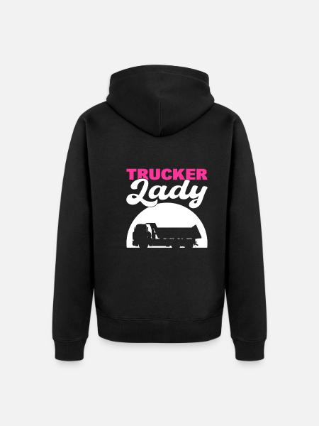 Trucker Lady Driver - Unisex Premium Organic Zip Hoodie - black
