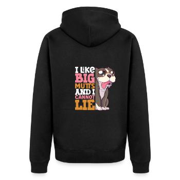 french bulldog english bulldog dog lover bulldog - Unisex Premium Bio Zip Hoodie - Schwarz - Hinten - Nico (187cm)