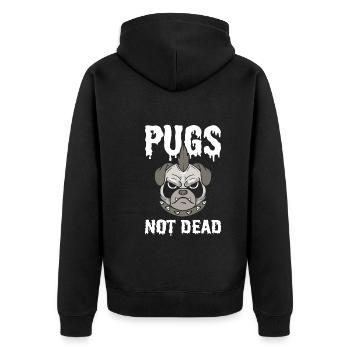 Süßer Mops Tierische Person - Unisex Premium Bio Zip Hoodie - Schwarz - Hinten - Nico (187cm)