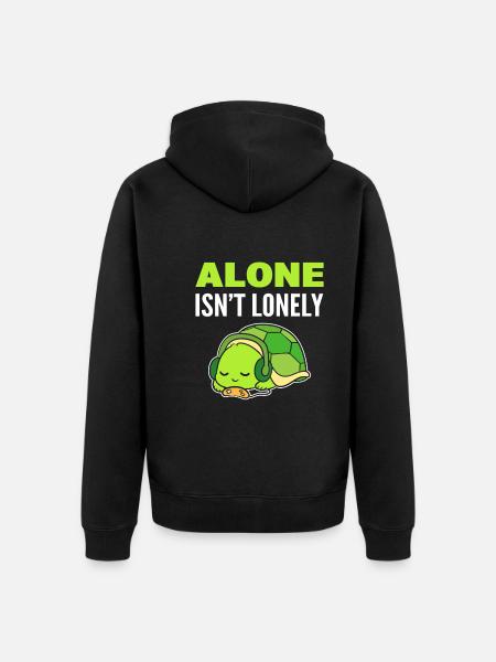 Turtle introvert music lover - Unisex Premium Organic Zip Hoodie - black