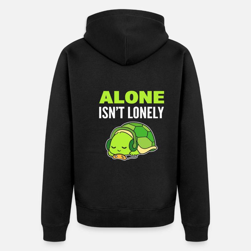Turtle introverti mélomane - Veste à capuche bio Premium Unisexe - noir