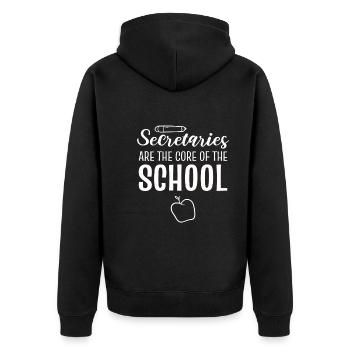 Secretaries are The Core Of The School Secretariat - Unisex Premium Organic Zip Hoodie - black - Back - Nico (187cm)