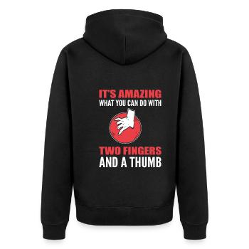 Fun bowling - Unisex Premium Organic Zip Hoodie - black - Back - Nico (187cm)