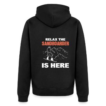 Sandboard sports - Unisex Premium Organic Zip Hoodie - black - Back - Nico (187cm)