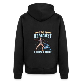 Gymnastics Gymnast Girl Tumbler Tumbler - Unisex Premium Organic Zip Hoodie - black - Back - Nico (187cm)