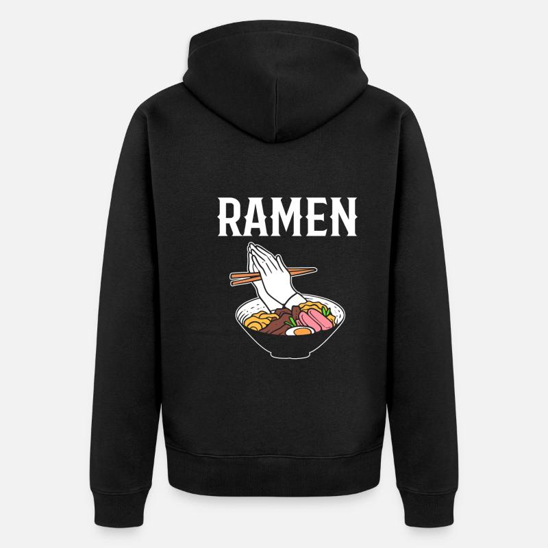 Ramen Food Vlogger - Veste à capuche bio Premium Unisexe - noir