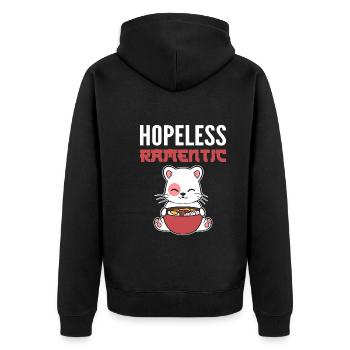 Hopeless Ramentic Cooking or Cooking - Unisex Premium Organic Zip Hoodie - black - Back - Nico (187cm)