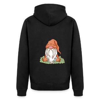 Garden Gnomes Gnome Lover Funny Gnome Gardening - Unisex Premium Organic Zip Hoodie - black - Back - Nico (187cm)