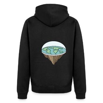 Flat Earth Theory Flat Earth Army Earth - Unisex Premium Bio Zip Hoodie - Schwarz - Hinten - Nico (187cm)