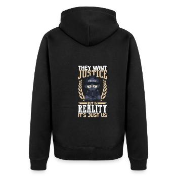 Police Policier Bureau de police - Veste à capuche bio Premium Unisexe - noir - Dos - Nico (187cm)