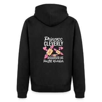 Postal clerk Postlady Postman Post Office - Unisex Premium Organic Zip Hoodie - black - Back - Nico (187cm)