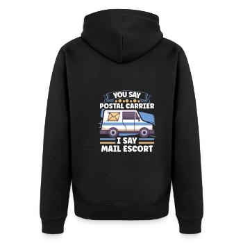 Postal clerk Postlady Postman Post Office - Unisex Premium Organic Zip Hoodie - black - Back - Nico (187cm)